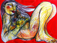 Nude, Mixed Media, 50 x 64 cm, Oxana Mahnac