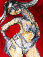 Nude, Mixed Media, 60 x 42 cm, Oxana Mahnac