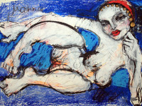 Zigeunerin, 42 x 60 cm, Mixed Media, Oxana Mahnac (sold)