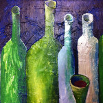 Stilleben (Flaschen), 50 x 70 cm, Acryl auf Leinwand, Oxana Mahnac, 2012
